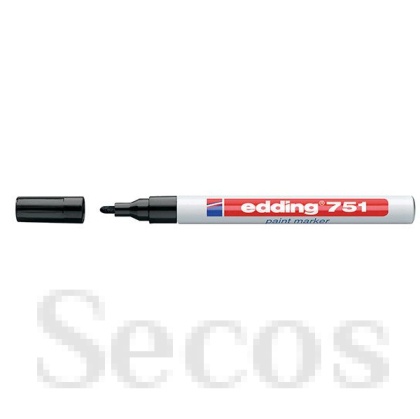 Paint маркер Edding 751 Объл връх 1-2 mm Черен