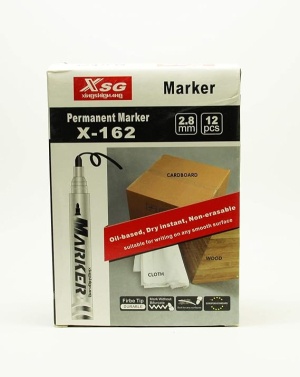 Маркер перманентен объл връх XSG-162 черен