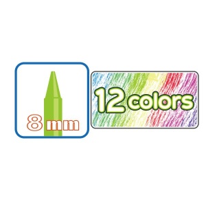 Пастели Dinel Восъчни, 12 цвята